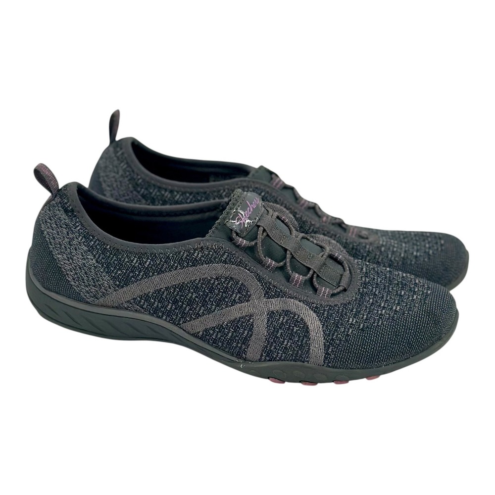 Skechers Breathe Easy Weekender Sneakers Womens 8.5 Gray Memory Foam Slip On